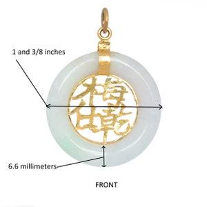 GIA certified untreated type A Jadeite Jade pendant. Vintage All natural Jade , 35mm, 18kt yellow gold, white/green, grass in snow jade. image 10