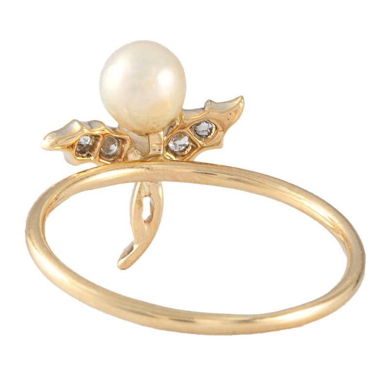 Pearl Diamonds Cocktail Ring Stacking Ring. Antique Stick - Etsy