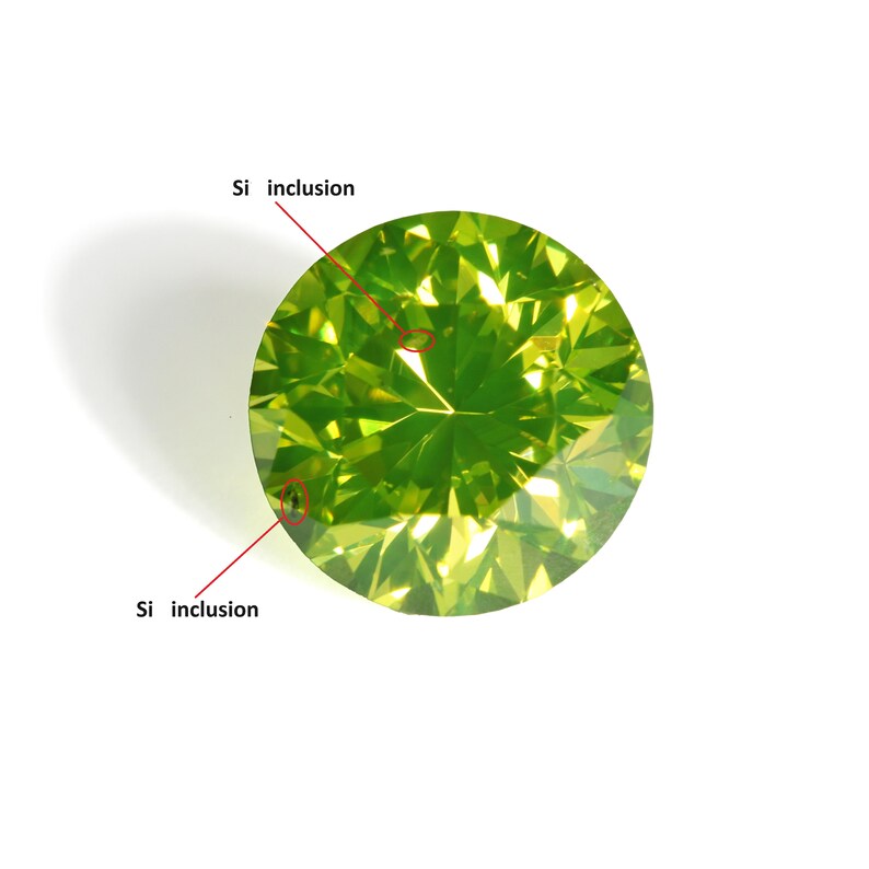 1.5ct GIA certified treated green diamond. Si2 Natural HPHT TREATED Fancy Vivid Green Yellow round brilliant cut diamond. Pre-owned. image 9