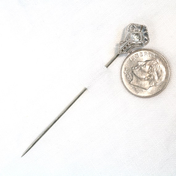 Art Deco vintage diamond stick pin/stickpin/lapel… - image 5