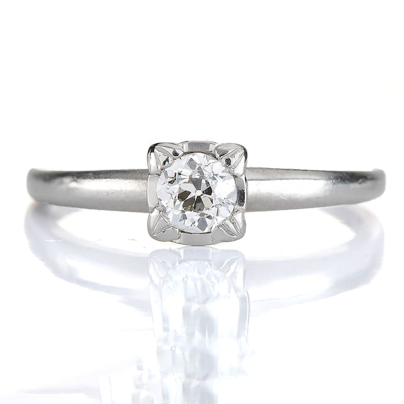 GIA/certified .31ct vintage diamond engagement rin