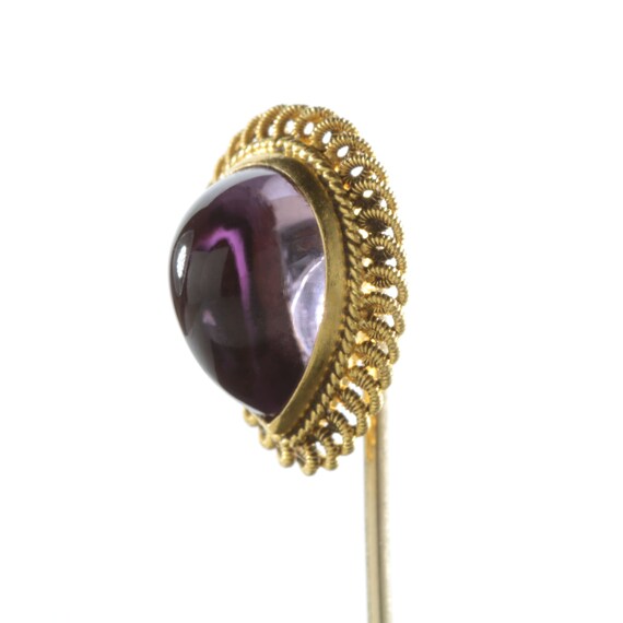 14kt Etruscan vintage Amethyst stick pin/stickpin… - image 4