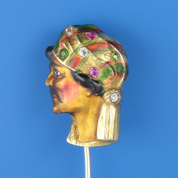 Antique vintage Arab Sheik stick pin/stickpin/lap… - image 10