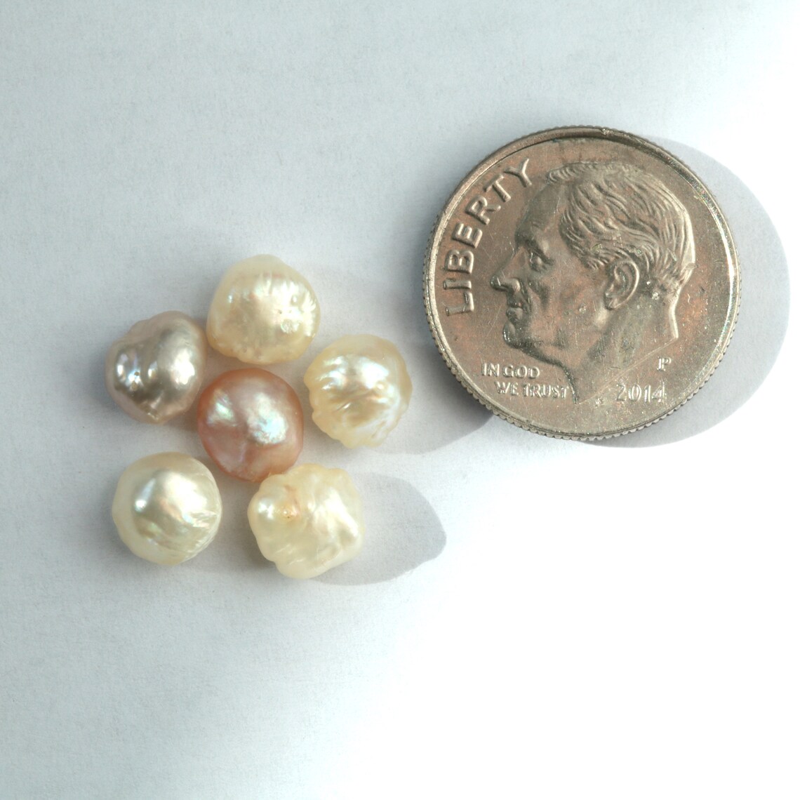6 ALL Natural freshwater river pearls 6.9cts tot. Loose half Etsy