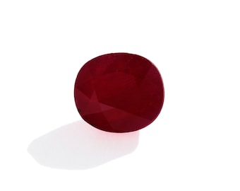 3.7ct GIA certified Ruby, NO HEAT. Loose Cushion cut, All natural, untreated, semi-transparent Ruby from Vietnam. 8.7x7.8mm.