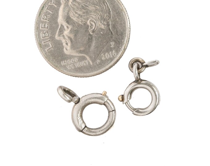 2 Antique Platinum Spring Ring Clasps. Edwardian 1900-1920s. - Etsy