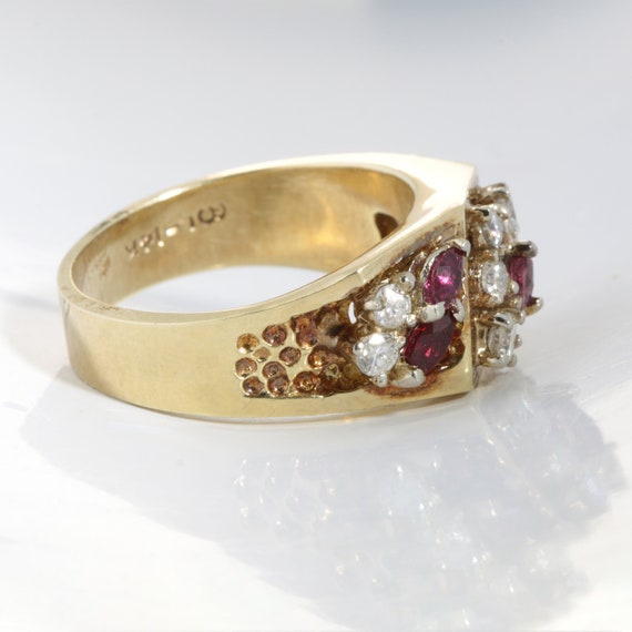 Vintage diamonds, Rubies ring/statement cocktail … - image 3