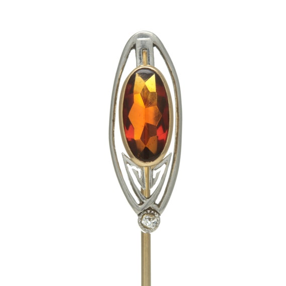 Antique vintage Citrine stick pin/stickpin/lapel … - image 1