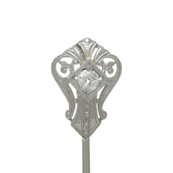 Art Deco vintage diamond stick pin/stickpin/lapel… - image 1