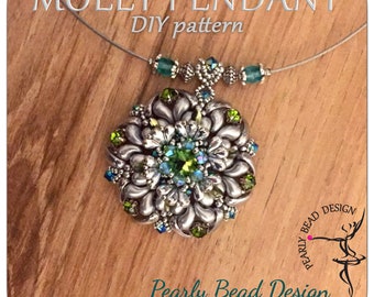 MOLLY Pendant pattern with ZOLIDuo and DropDuo beads, DIY tutorial
