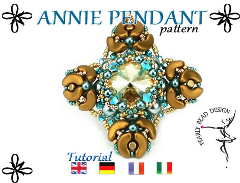 ANNIE Pendant Pattern DIY Tutorial With Arcos and Minos Beads by Puca