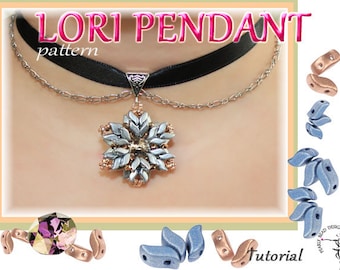 LORI Pendant pattern with StormDuo and Swarovski Rivoli, DIY tutorial