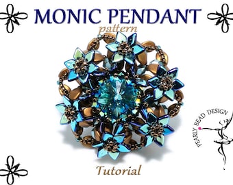 MONIC PENDANT pattern tutorial with pinch and dragon scale beads