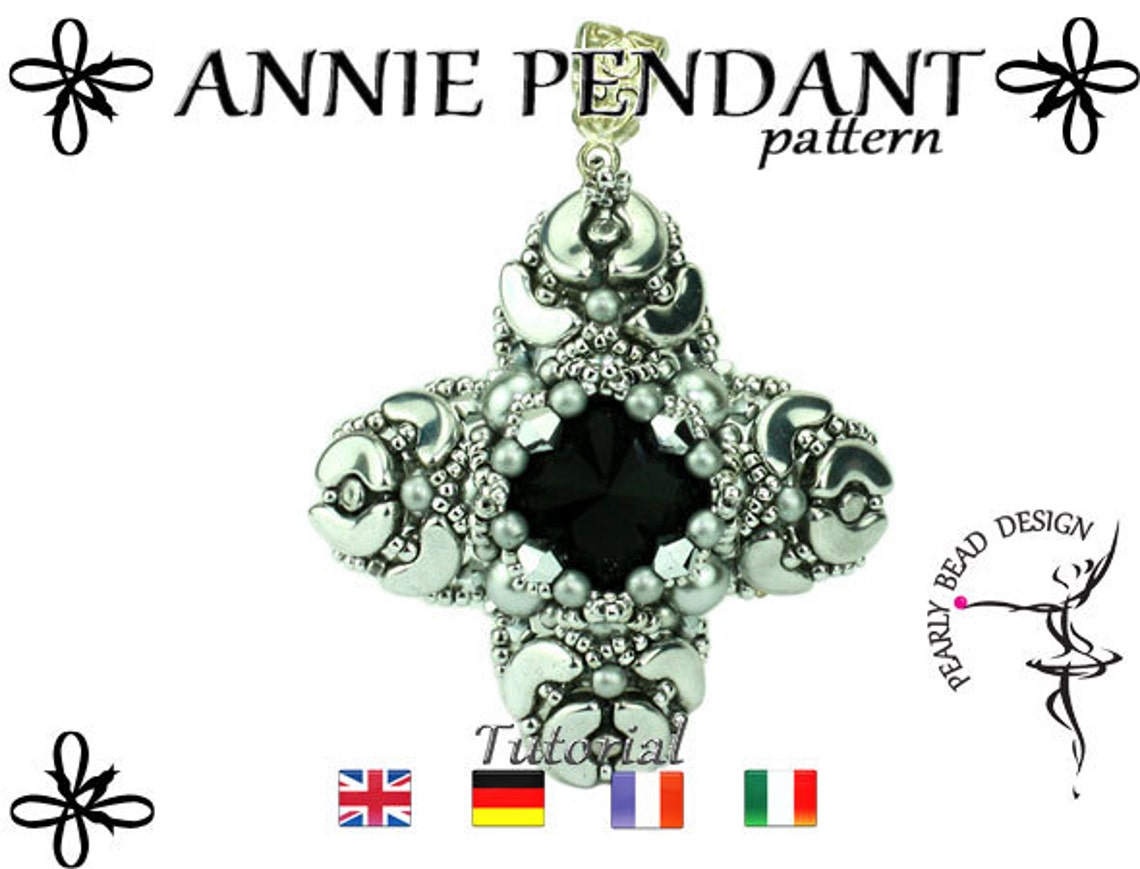 ANNIE Pendant Pattern DIY Tutorial With Arcos and Minos Beads by Puca