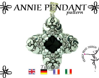 ANNIE pendant pattern DIY tutorial with Arcos and Minos beads by Puca (pdf file)