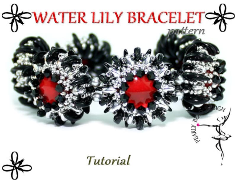 WATER LILY Bracelet Pattern With Crescent Beads DIY Tutorial Etsy