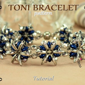 TONI BRACELET pattern tutorial with Crescent and SuperDuo beads
