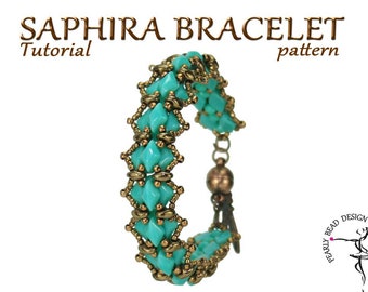 SAPHIRA Bracelet pattern with GemDuo beads, DIY tutorial