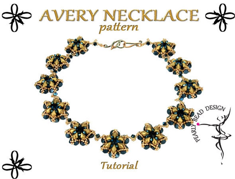 AVERY Necklace pattern with GEMDUO and Pinch beads, DIY tutorial image 1