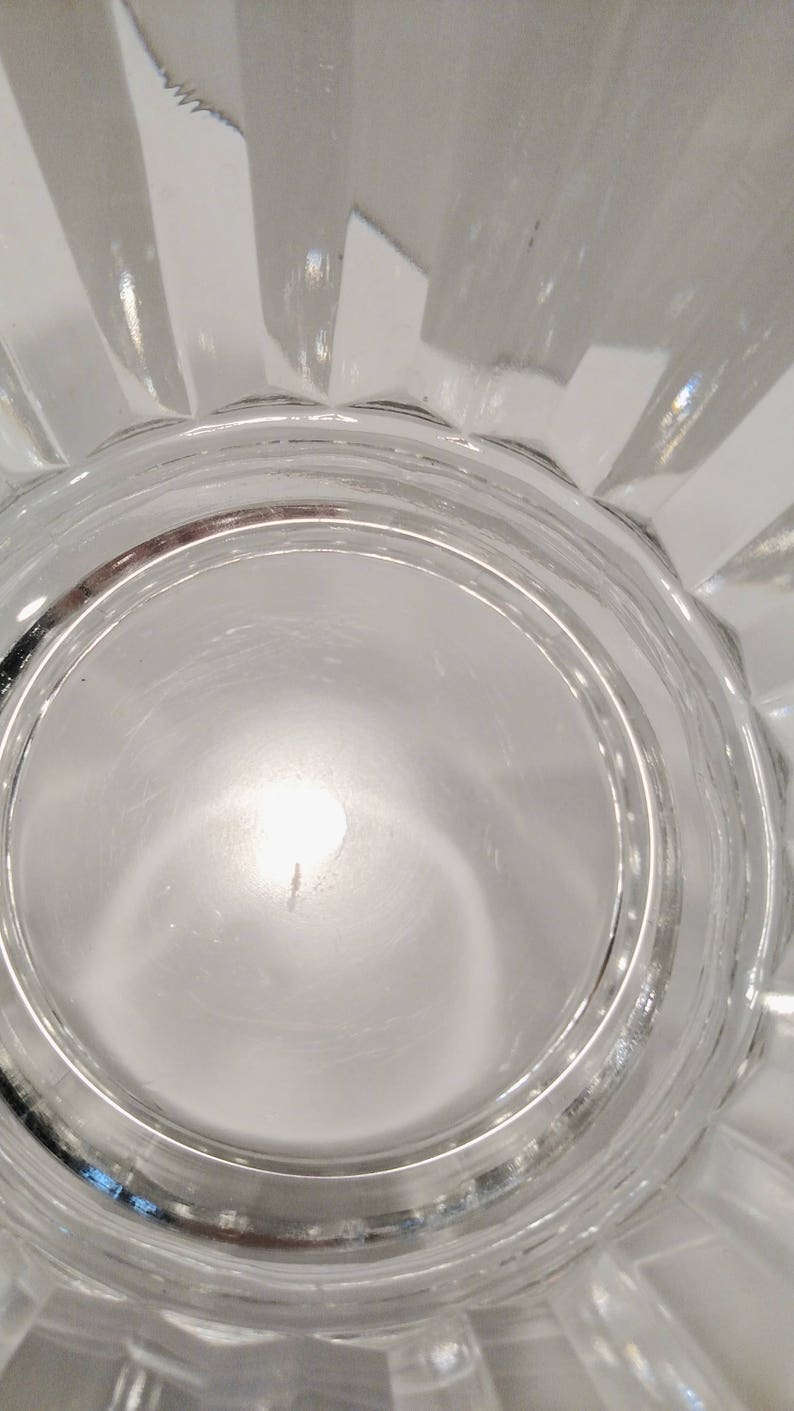 Clear Glass Bowl Fluted Glass Bowl Footed Centerpiece Etsy