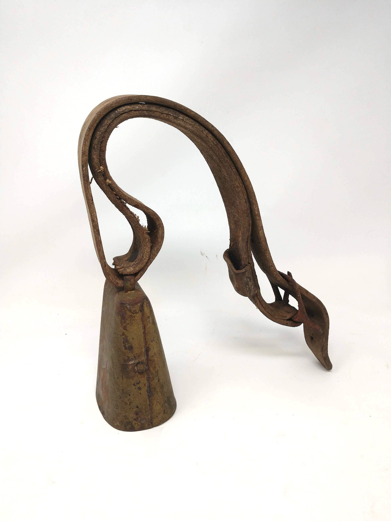 Antique Cow Bell With Leather Strap Vintage Bell Antique Etsy