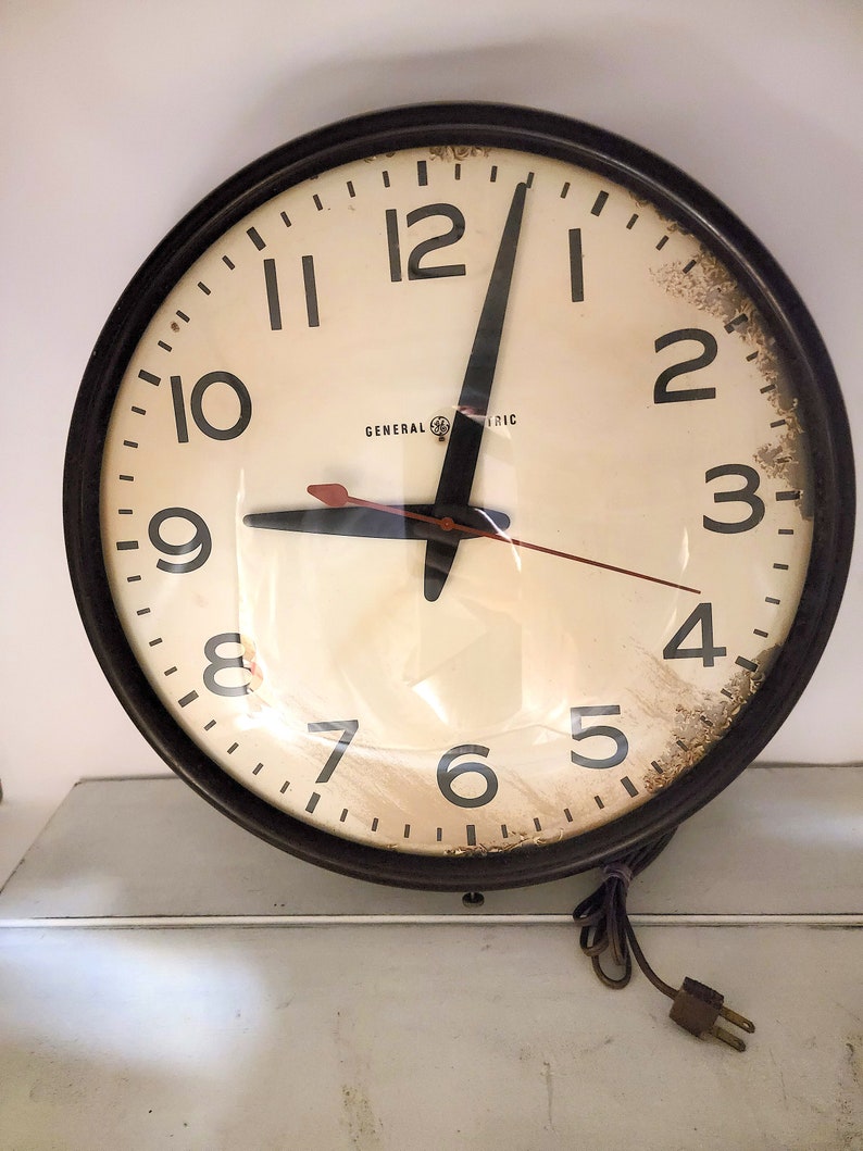 Vintage General Electric School Clock Etsy