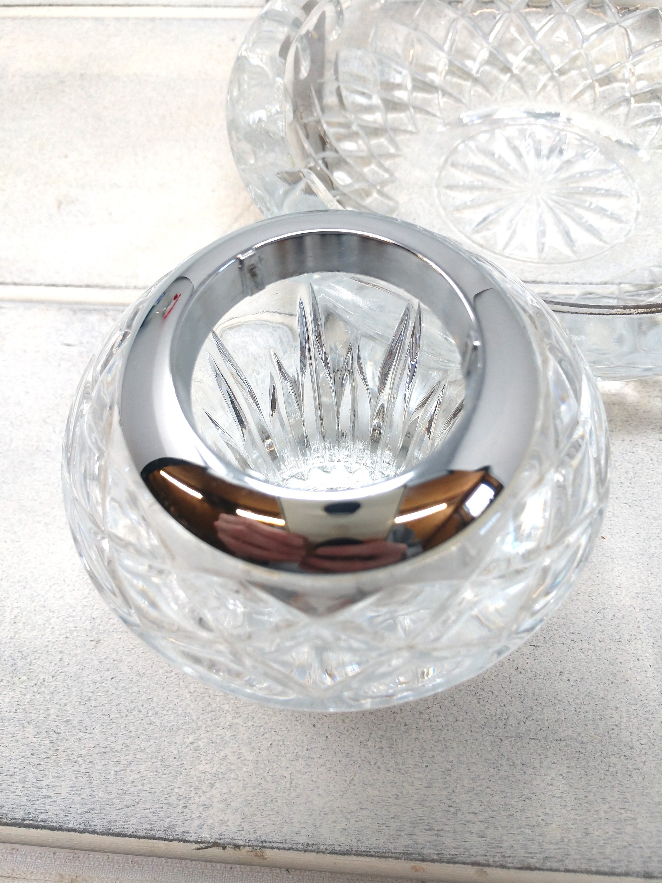 Lead Crystal Ashtray & Lighter Set Crystal Ashtray Set Etsy