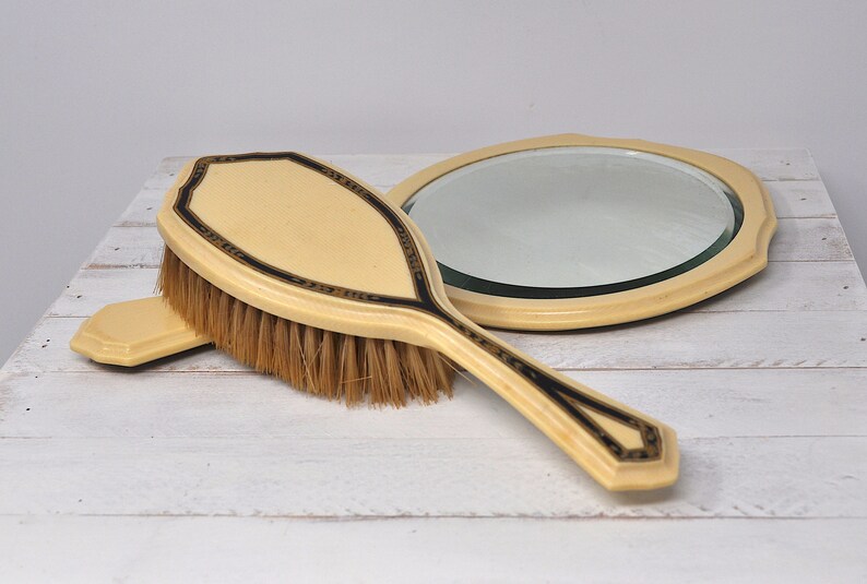 Ivory Dubarry Pyralin Py Ra Lin Celluloid Mirror And Brush Etsy