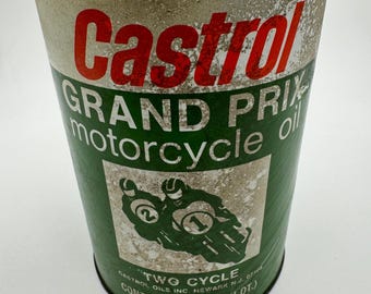 Vintage Oil Can Castrol Gran Prix Motorcycle