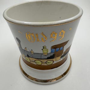 Vintage Shaving Mug Old 99 Steam Train Graphic