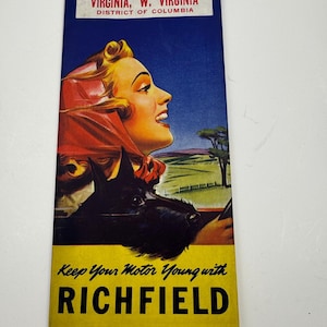 Vintage Straßenkarte Richfield DE MA VA