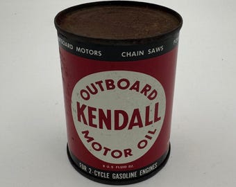 Vintage Kendall Outboard Oil Can Pint Full