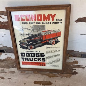 Publicité vintage pour camion Dodge encadrée