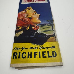 Vintage wegenkaart Richfield (Pennsylvania) gebruikt