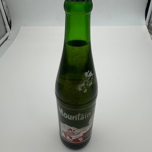 Vintage Mt Dew Bottle Full Capped Red Hillbilly