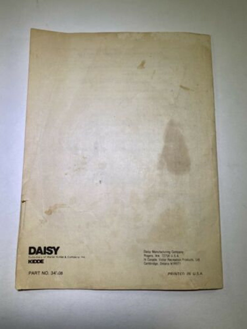 Vintage Daisy 840 BB Gun Instruction Manual Toy Advertising