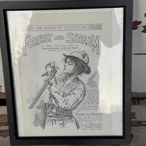 Vintage Annie Oakley Ad Framed 1880s