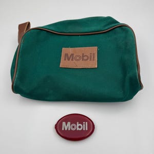 Vintage Mobil Oil Bank Bag And Coin Purse