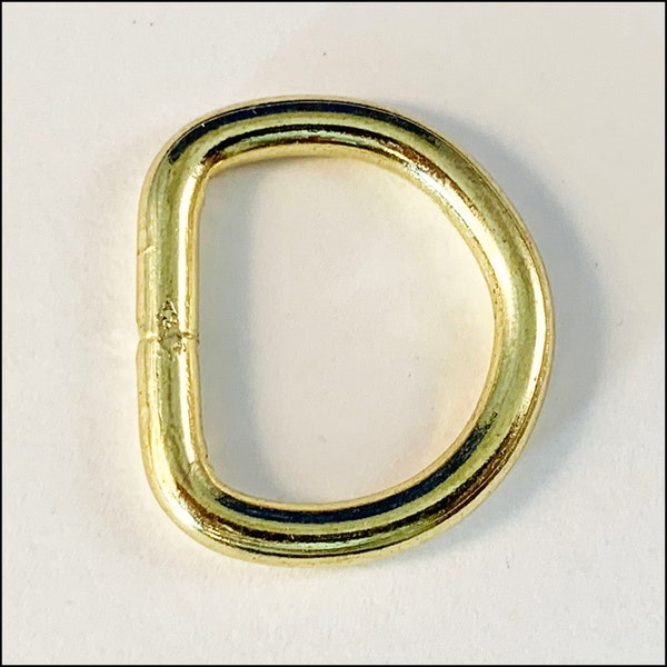 Brass Plated Welded D Rings 3/4 inch