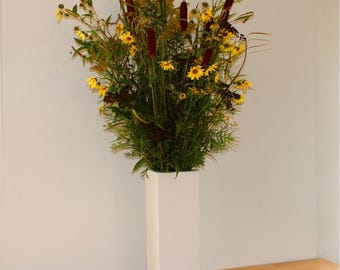 White Pine Wood Floor Vase: Modern Rustic Home Decor - 30, 24, or 18 Inch