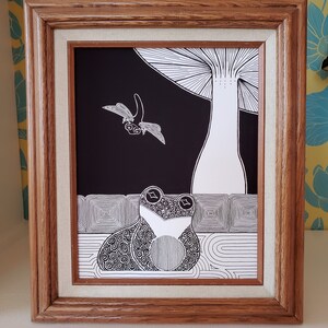 June Frog Illustration Print | Ink Drawing | 5x7, 8x10 | 60lb Matte Acid-Free Paper