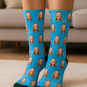 Custom Face Socks Personalized Photo Socks Funny Gift for Him Her Friends Custom Picture Socks Unique Gift Idea for Birthday or Christmas image 2