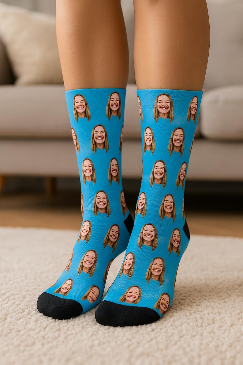 Custom Face Socks Personalized Photo Socks Funny Gift for Him Her Friends Custom Picture Socks Unique Gift Idea for Birthday or Christmas image 2
