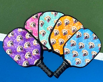 Personalisierte Pickleball-Hülle für Hunde - Setzen Sie Ihr Haustier auf eine personalisierte Pickleball-Hülle, perfekt für Haustierliebhaber, Haustierbesitzer, Vatertagsgeschenk