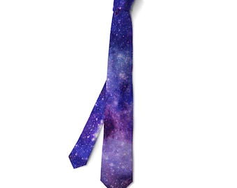 Handmade Galaxy Necktie: Deep Space Nebula Tie