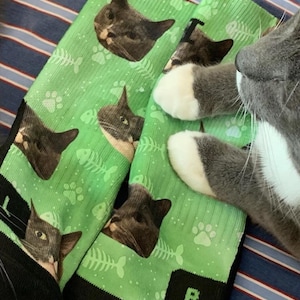 Custom Cat Printed Socks Customized Photo Socks Personalized Socks Custom Printed Socks Picture Socks Gift Socks image 8