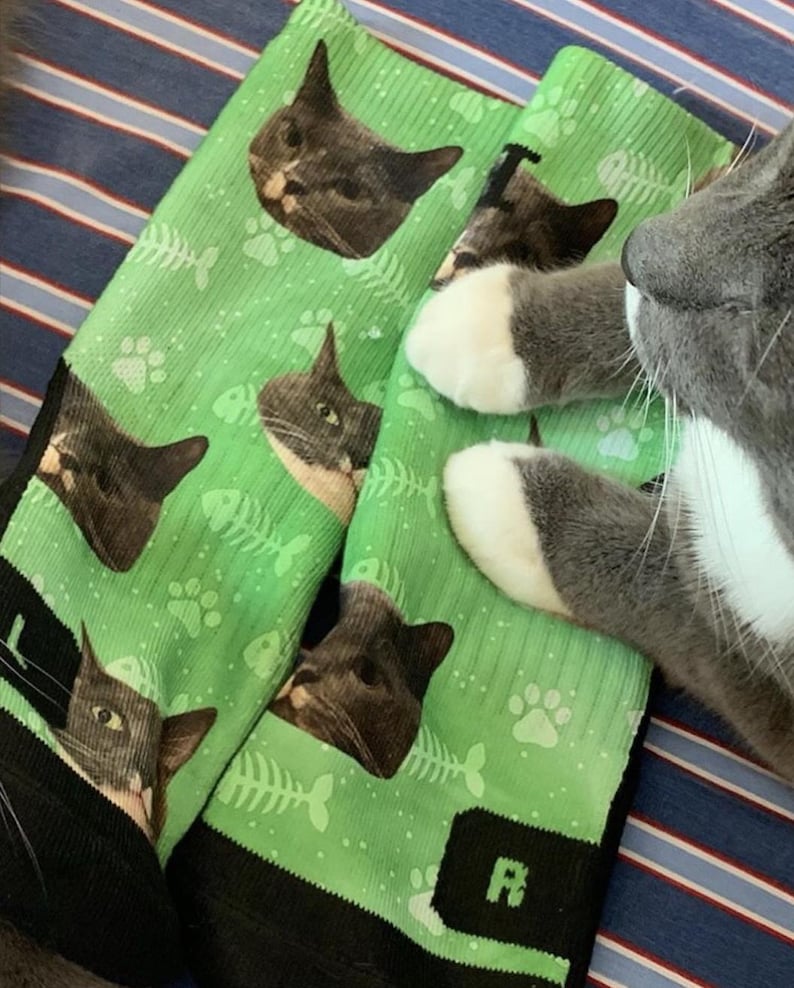 Custom Cat Printed Socks Customized Photo Socks Personalized Socks Custom Printed Socks Picture Socks Gift Socks image 8