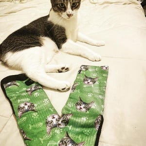 Custom Cat Printed Socks Customized Photo Socks Personalized Socks Custom Printed Socks Picture Socks Gift Socks image 7