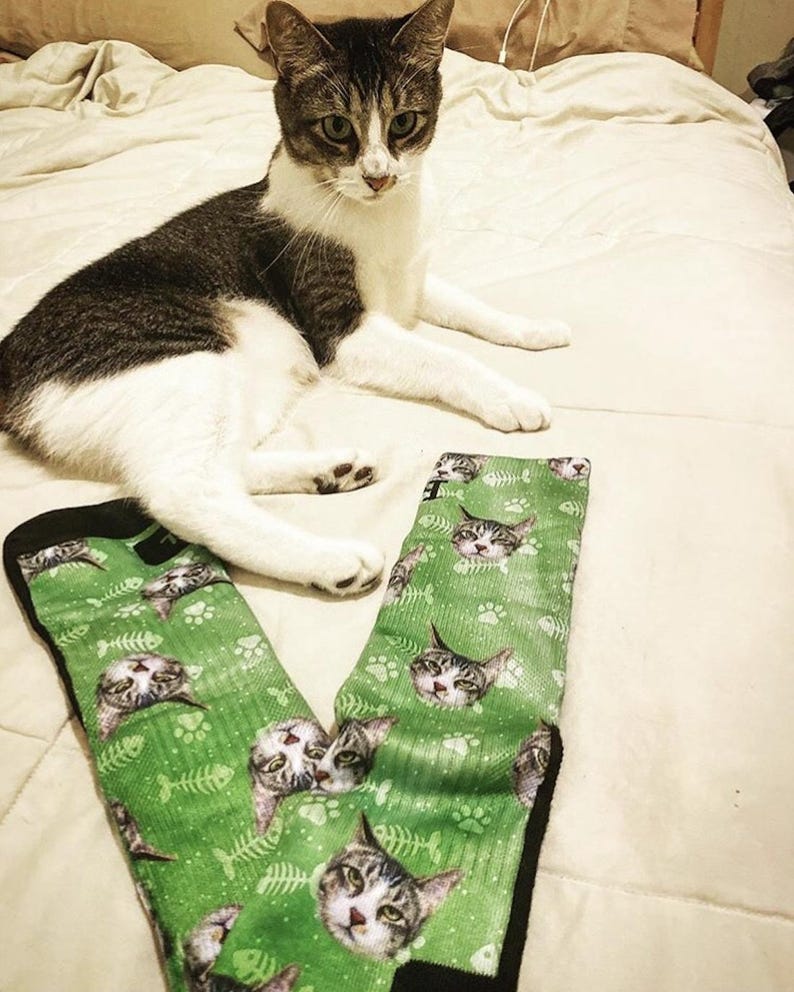 Custom Cat Printed Socks Customized Photo Socks Personalized Socks Custom Printed Socks Picture Socks Gift Socks image 7