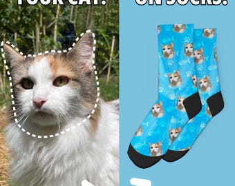 Custom Cat Printed Socks Customized Photo Socks Personalized Socks Custom Printed Socks Picture Socks Gift Socks